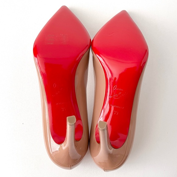 CHRISTIAN LOUBOUTIN || Pigalle 100 Patent Nude Pointed Pumps High Heel US 9 - Picture 10 of 14